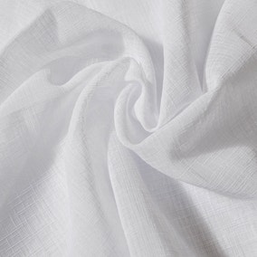 By the Metre White Linen Look Fabric