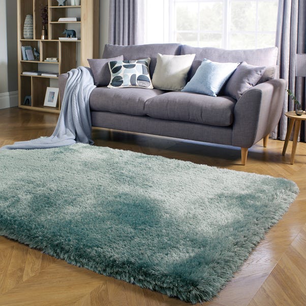 picture Duck Egg Blue Rug Next jewel shaggy rug dunelm