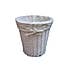 Wicker Waste Bin Painted with Liner White