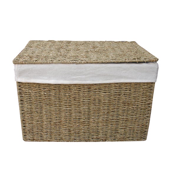 Seagrass ottoman outlet with storage