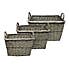 Set of 3 Grey Willow Tapered Baskets Grey