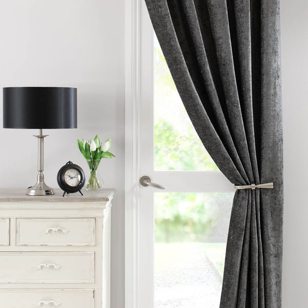 Chenille Thermal Pencil Pleat Door Curtains image 1 of 4