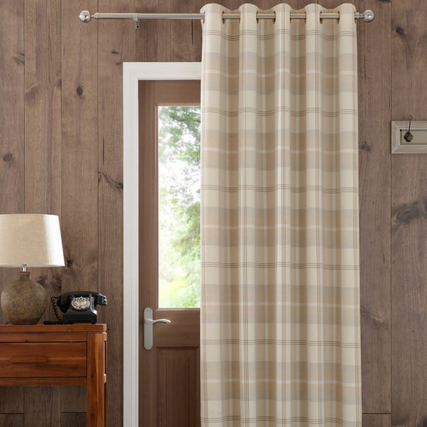 Highland Check Natural Eyelet Door Curtain Dunelm Natural Eyelet Door Curtain Dunelm, Curtains For Door