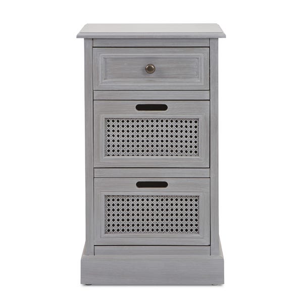 Lucy Cane Grey Bedside Table