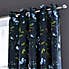 Charm Floral Midnight Blue Eyelet Curtains  undefined