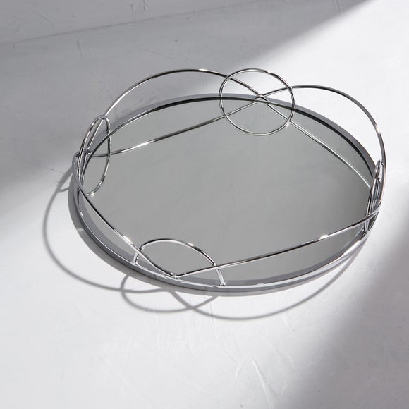 silver mirrored tray