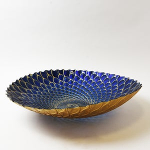Deco Charm Teal Glass Platter
