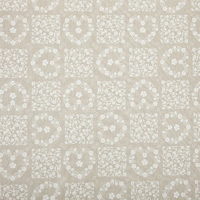 By the Metre Beige Floral Heart PVC