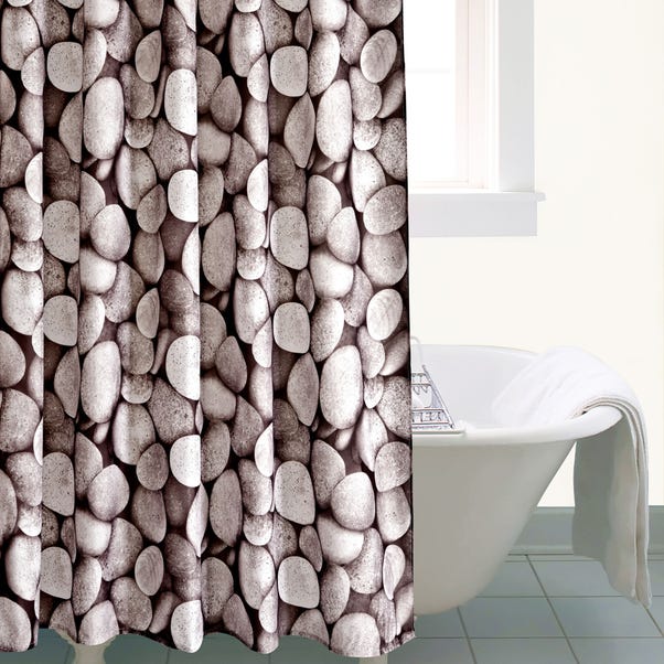 Pebbles Shower Curtain Grey