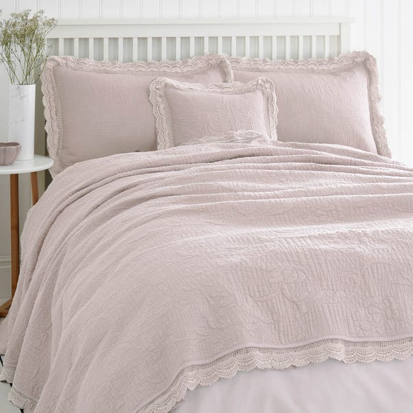 Lace Edge Blush Bedspread  undefined