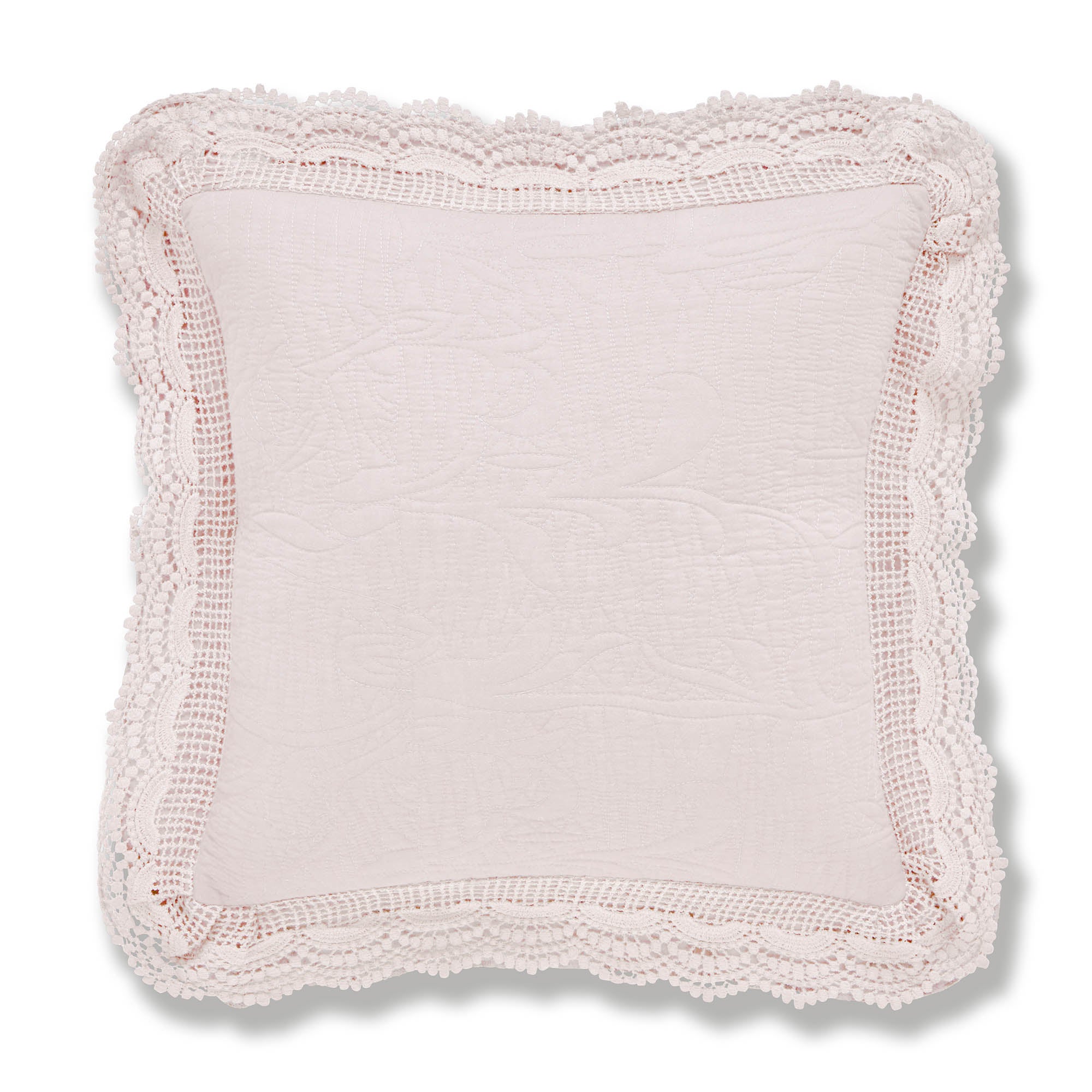 Lace Edge Blush Cushion Blush Pink
