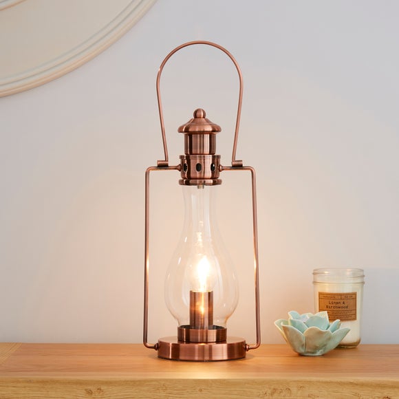 dunelm copper table lamp