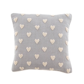 French Knot Hearts Cushion