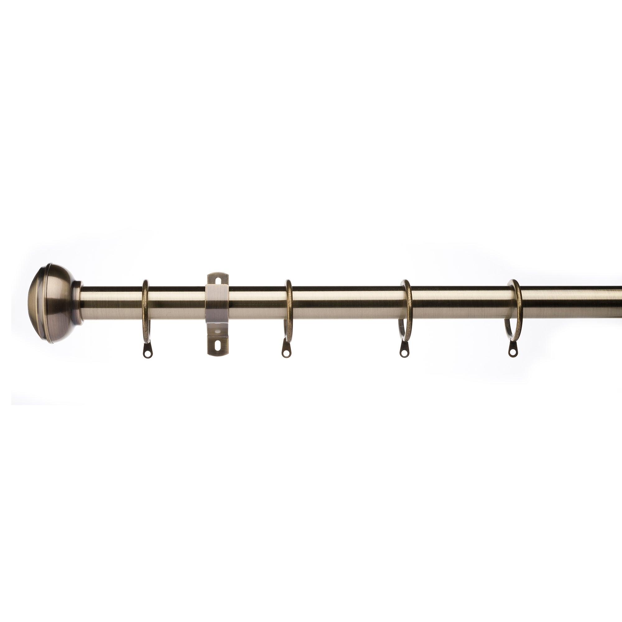 Swish Curve Metal Curtain Pole Dia 28mm Antique Brass