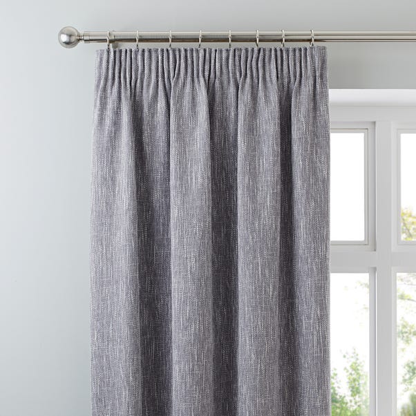 Boucle Grey Pencil Pleat Curtains  undefined