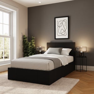 Side Lift Ottoman Bed- Faux Leather
