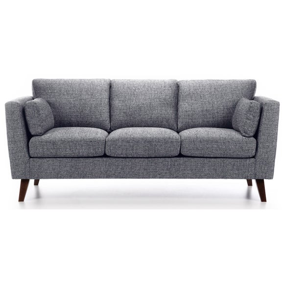 SofasWorld Collection Sam Fabric 3 Seater Sofa Black