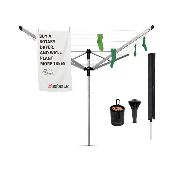 Brabantia 4 Arm Lift-O-Matic Advance 60M Rotary Washing Line, with Accessories image 1 of 8