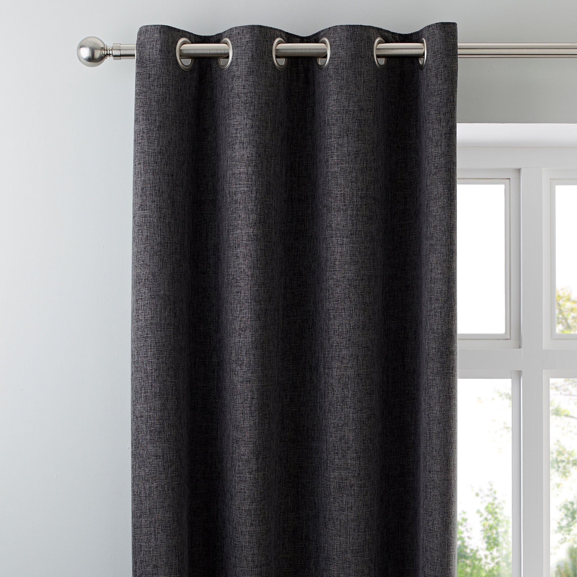 Photo of Vermont charcoal eyelet curtains charcoal