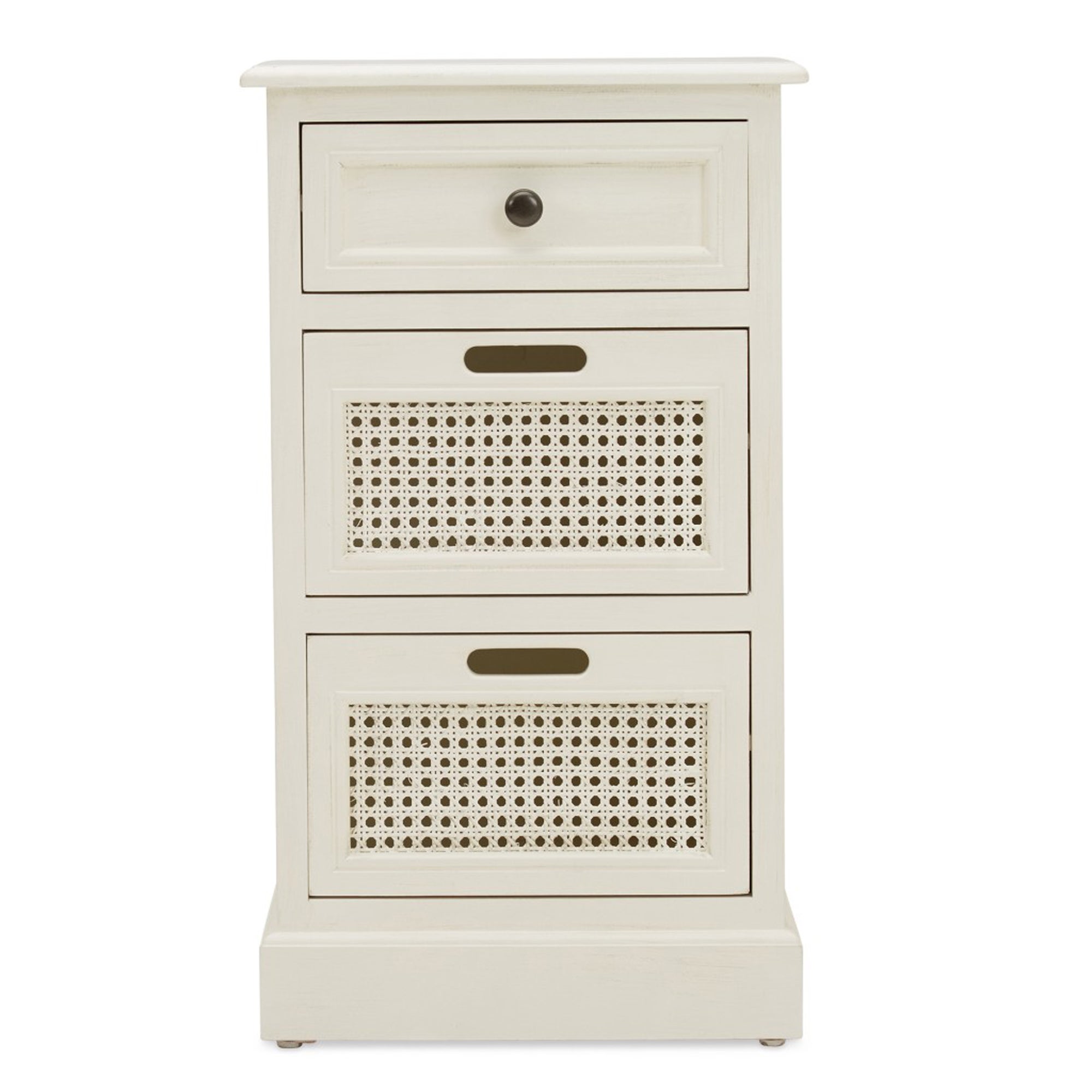 Lucy Cane 3 Drawer Bedside Table Natural White