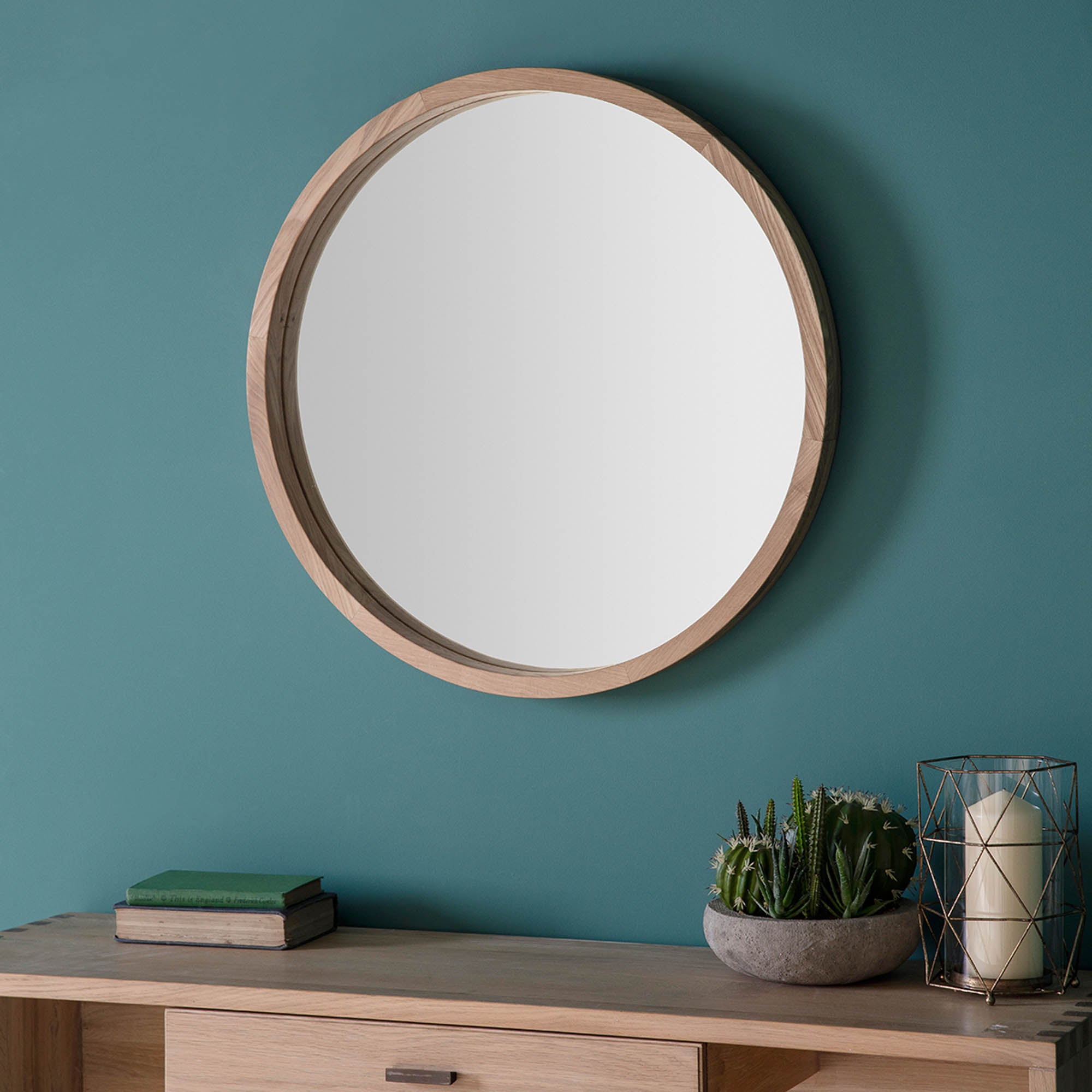 Madison Round Wall Mirror 70cm Brown