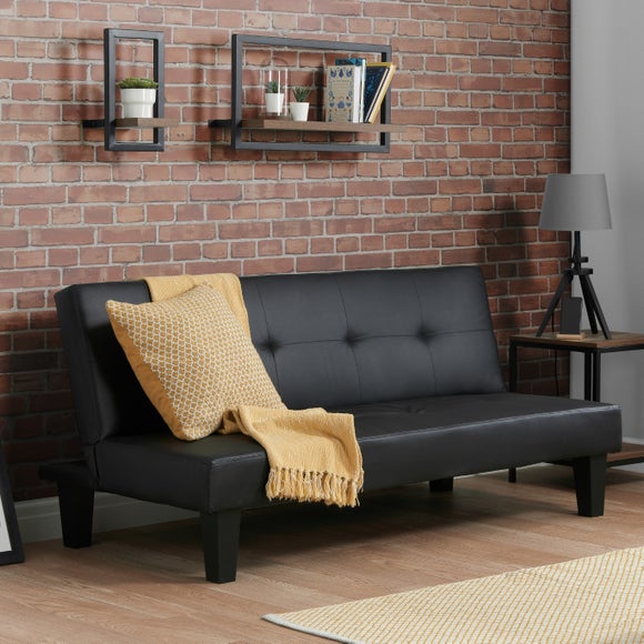 Dunelm black clearance leather sofa