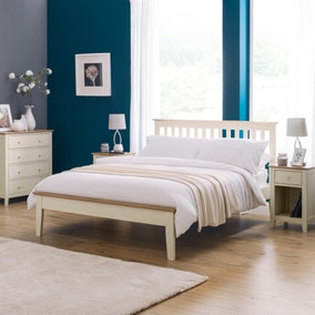 Salerno Two Tone Ivory Wooden Bed Frame