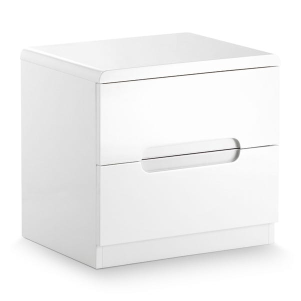 Manhattan 2 Drawer Bedside Table, White image 1 of 1