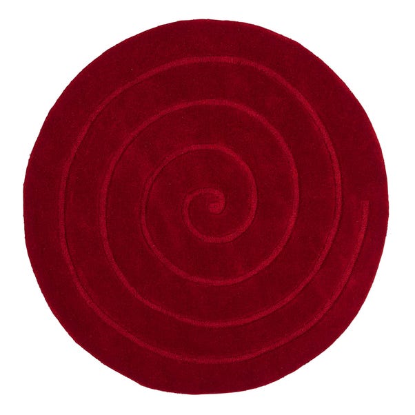 Spiral Circle Rug Red undefined