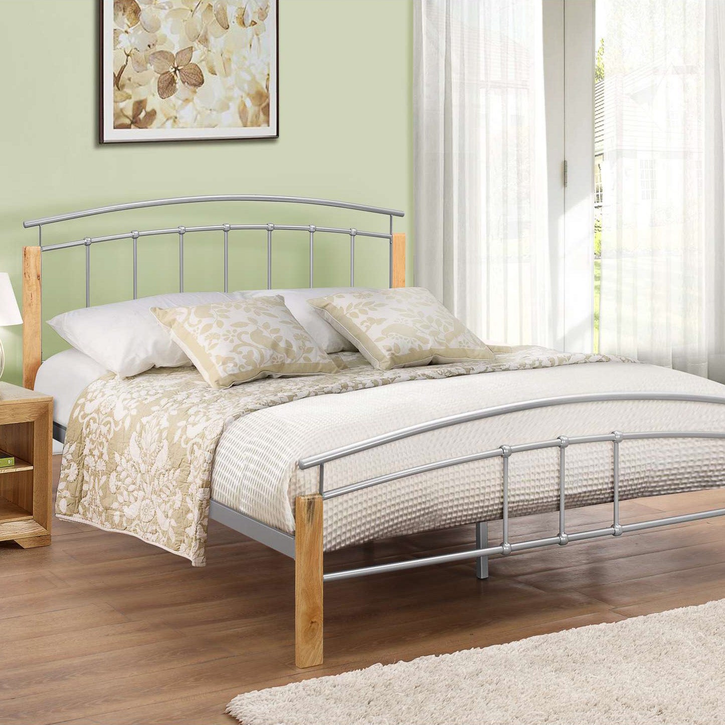 Tetras Metal Bed Frame Silver