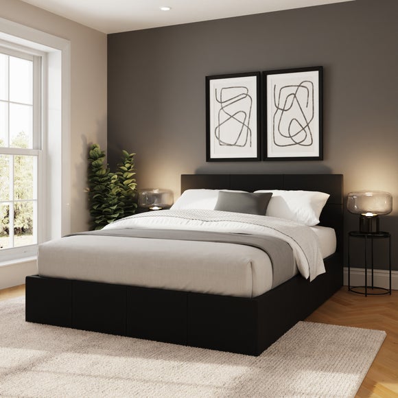 View End Lift Ottoman Bed Frame- Faux Leather View End Lift Ottoman Bed Frame- Faux Leather