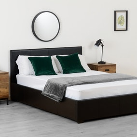 Waverley Black Faux Leather Ottoman Bed