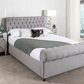Fabio Woven Grey Bed Frame Dunelm, Grey Bed Frame Full