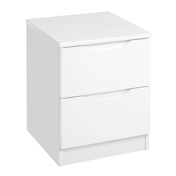 Legato 2 Drawer Bedside Table White