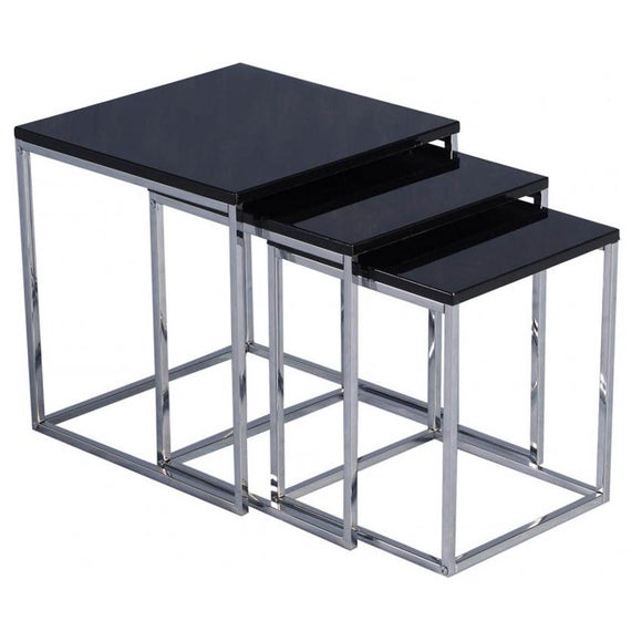 Black and chrome nest deals of tables