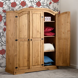 Corona Triple Wardrobe- Pine