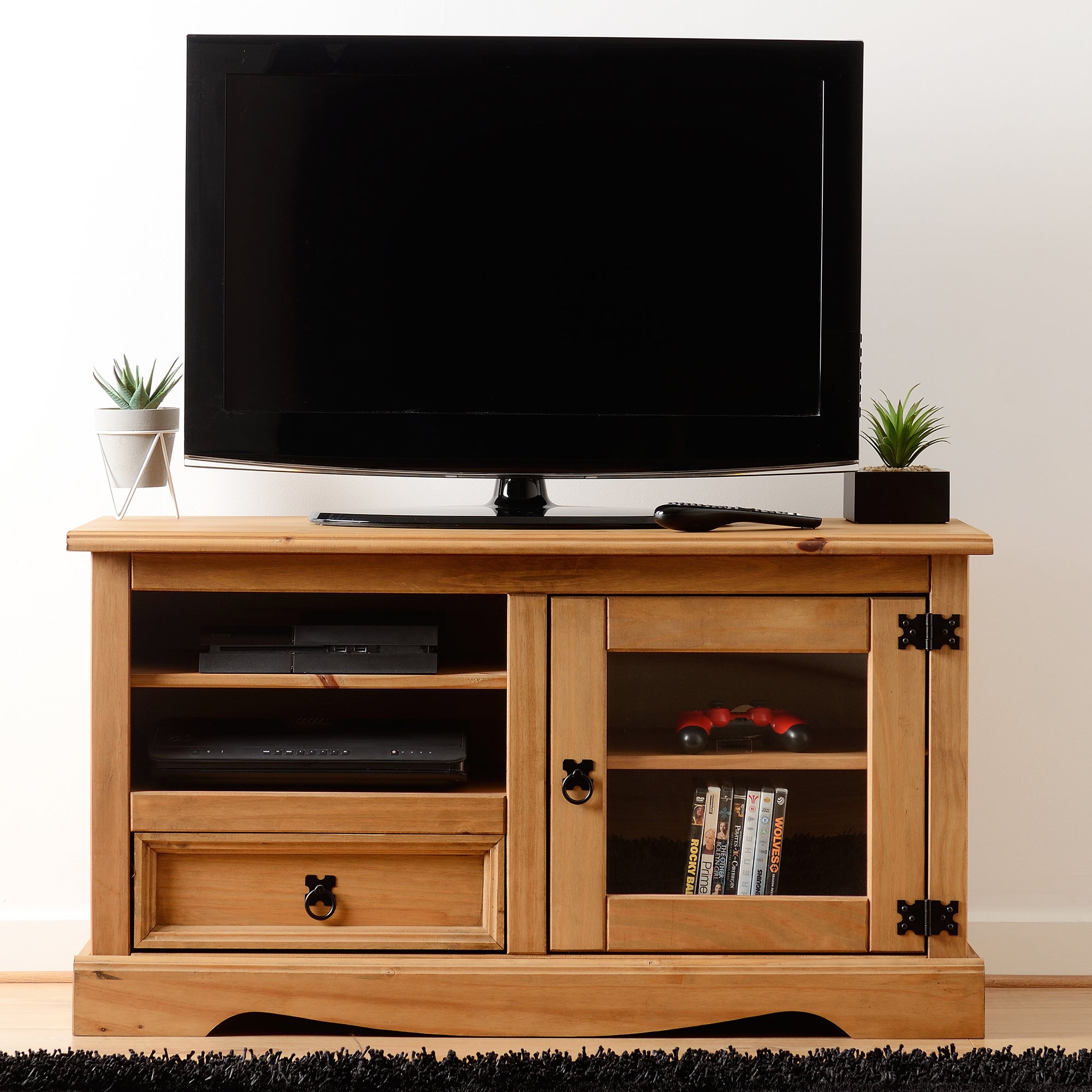Corona TV Unit, Pine for TVs up to 46"