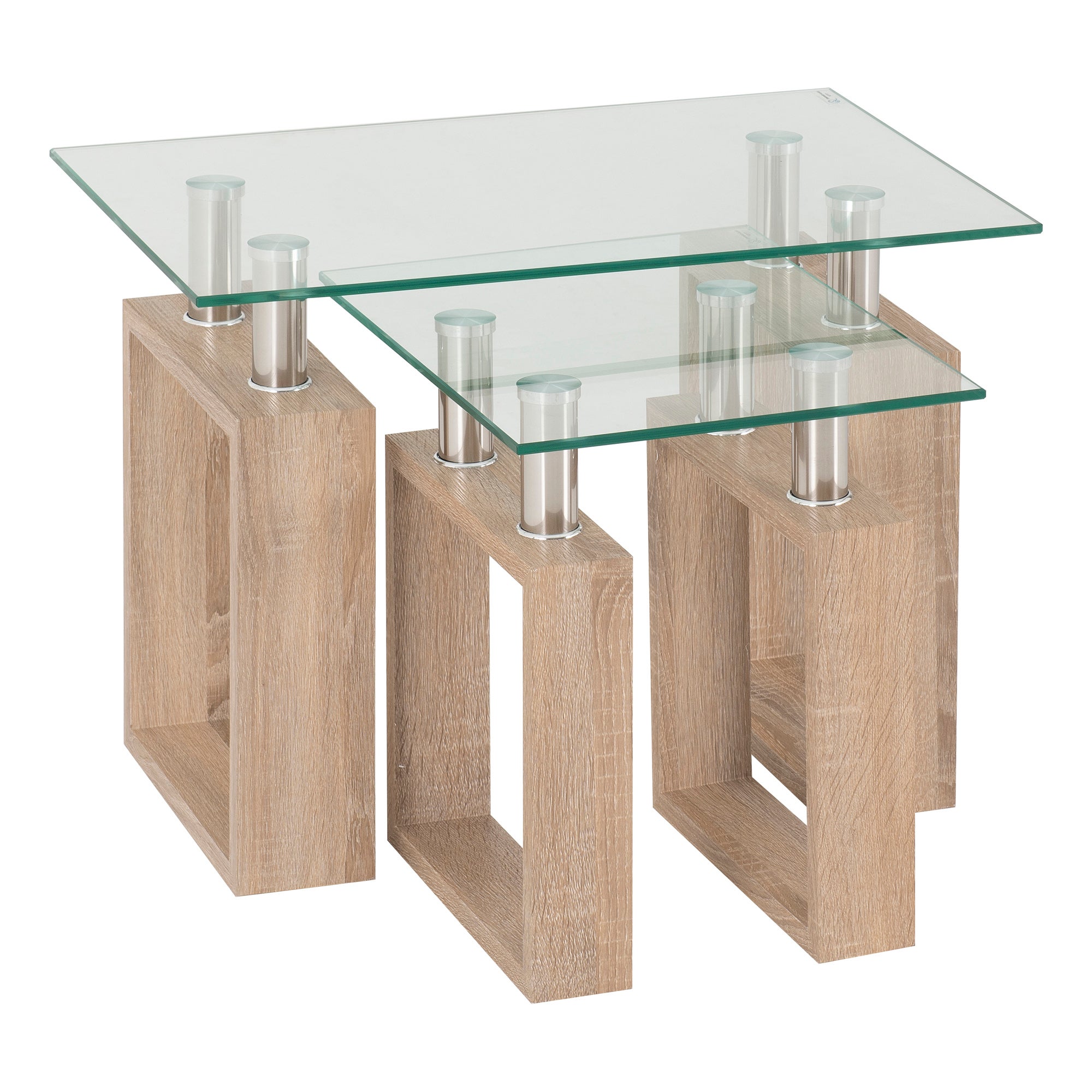 Milan Glass Top Nest of Tables