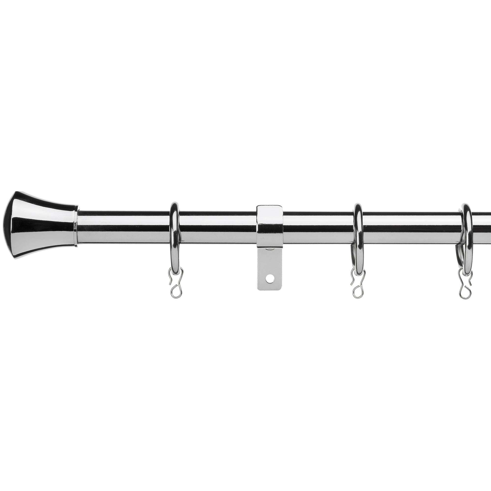 Trumpet Extendable Metal Curtain Pole Dia 1619mm Chrome