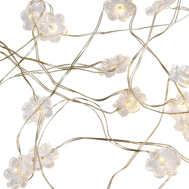 Acrylic Flower 50 Light String Lights Clear