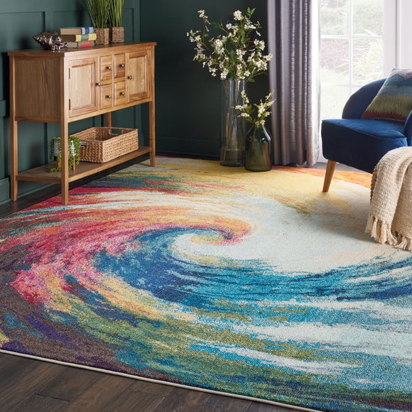 View Multi Coloured Celestial Wave Rug View Multi Coloured Celestial Wave Rug