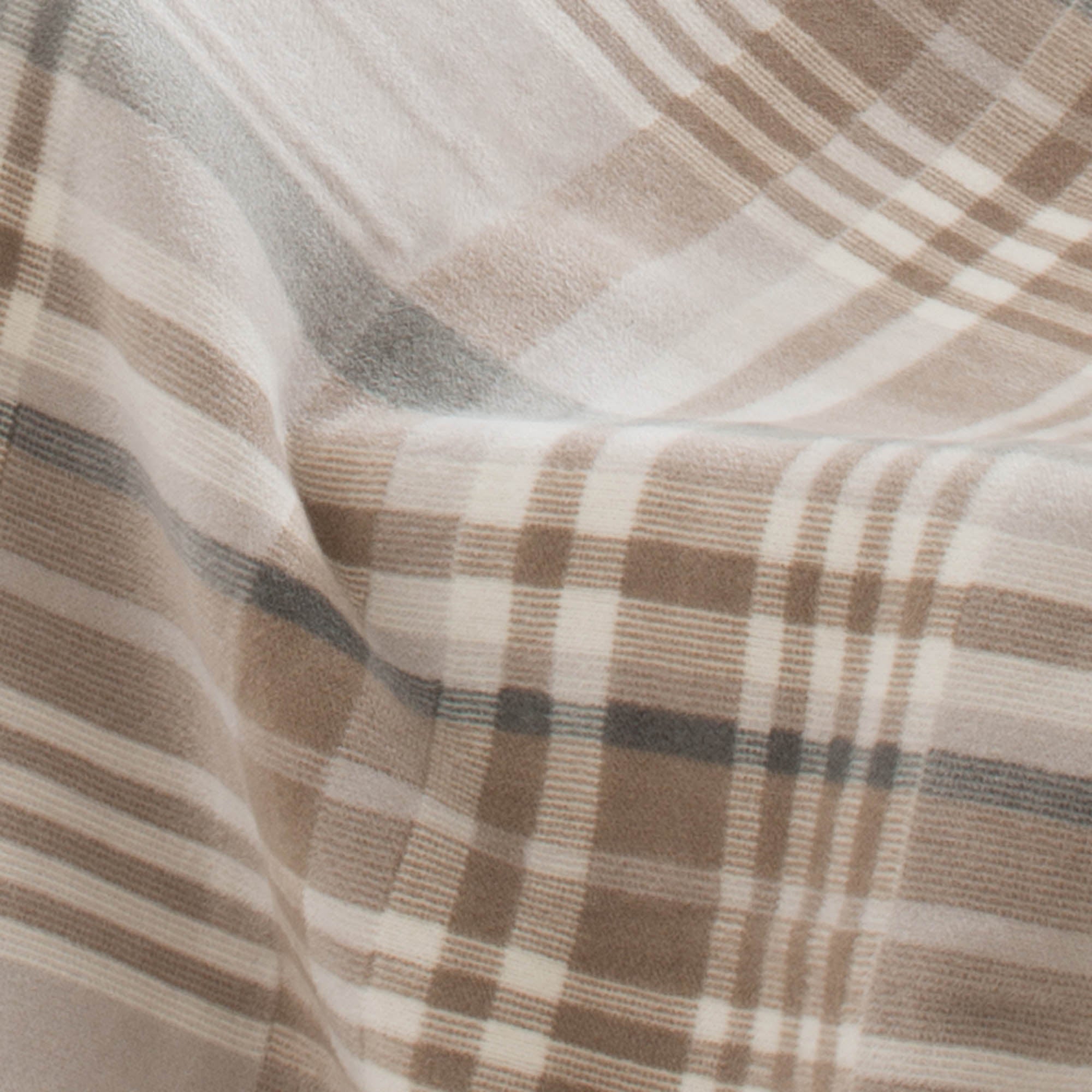 Thermosoft Plaid Check Natural Throw | Dunelm