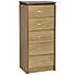 Charles Narrow 5 Drawer Chest Antique Pine (Brown)