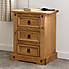 Premiere Corona 3 Drawer Bedside Chest Natural