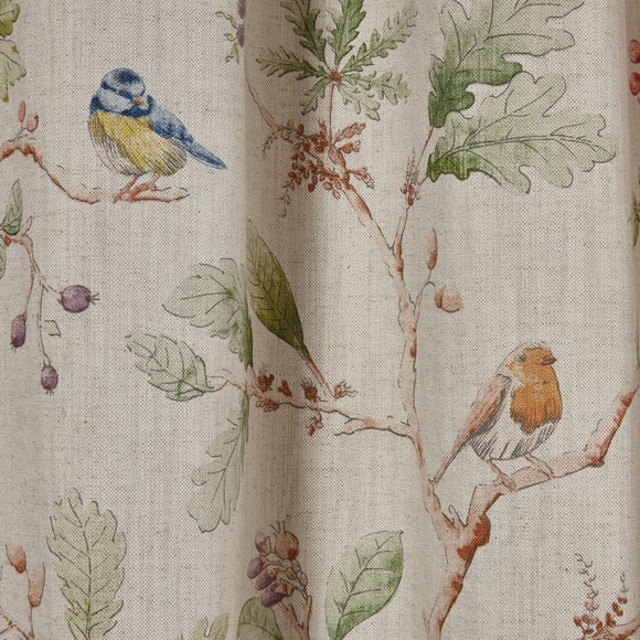 Dorma Woodland Birds Natural Pencil Pleat Curtains Dunelm