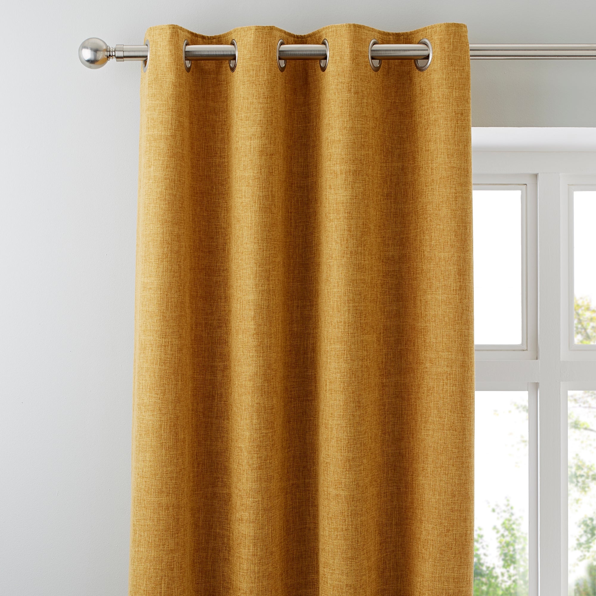 Vermont Mustard Eyelet Curtains Dunelm