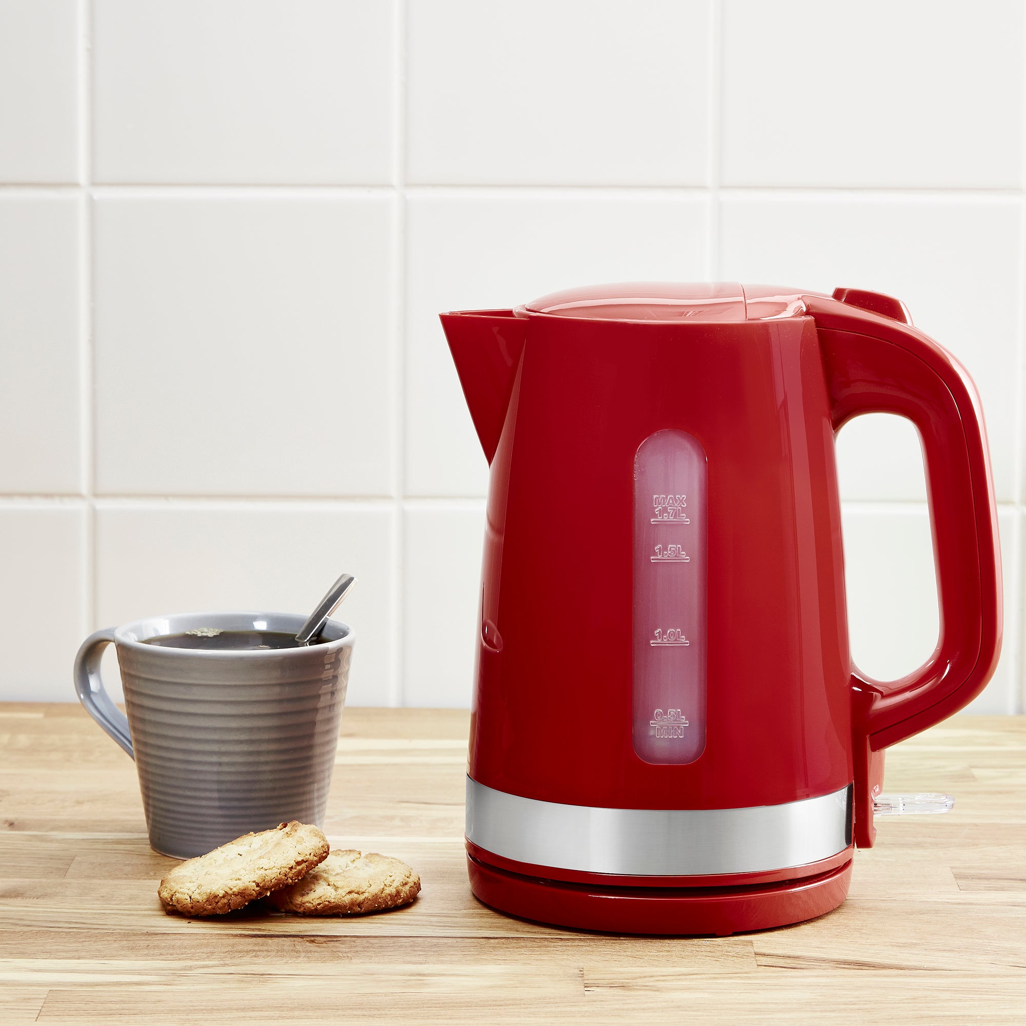 Dunelm 17l Red Kettle Red