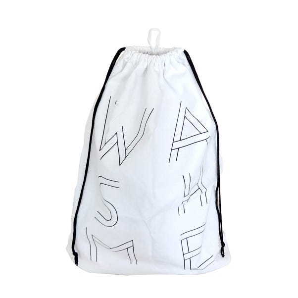 Drawstring Laundry Bag White