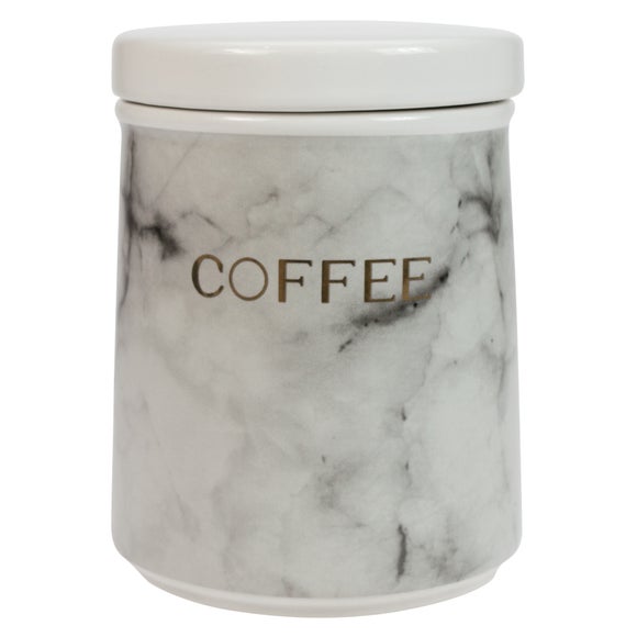 Marble Effect Coffee Canister | Dunelm