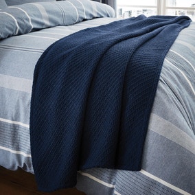 Harvey Blue Knitted Throw